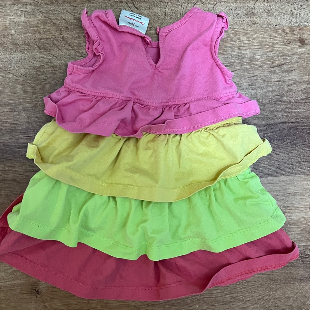 Hanna Andersson 2T girls toddler Colorful Tiered Baby Dress